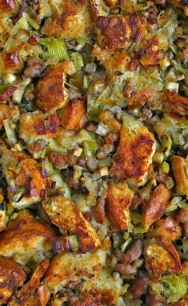 Leeks and Sausage stuffing_close