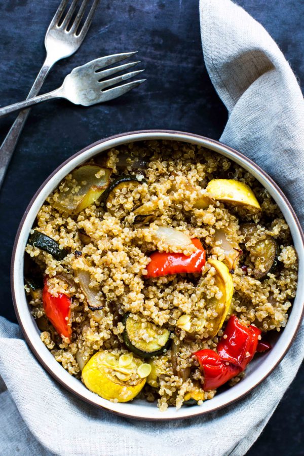 Balsamic Roasted Veggie Quinoa Bowl - Deliciously Declassified