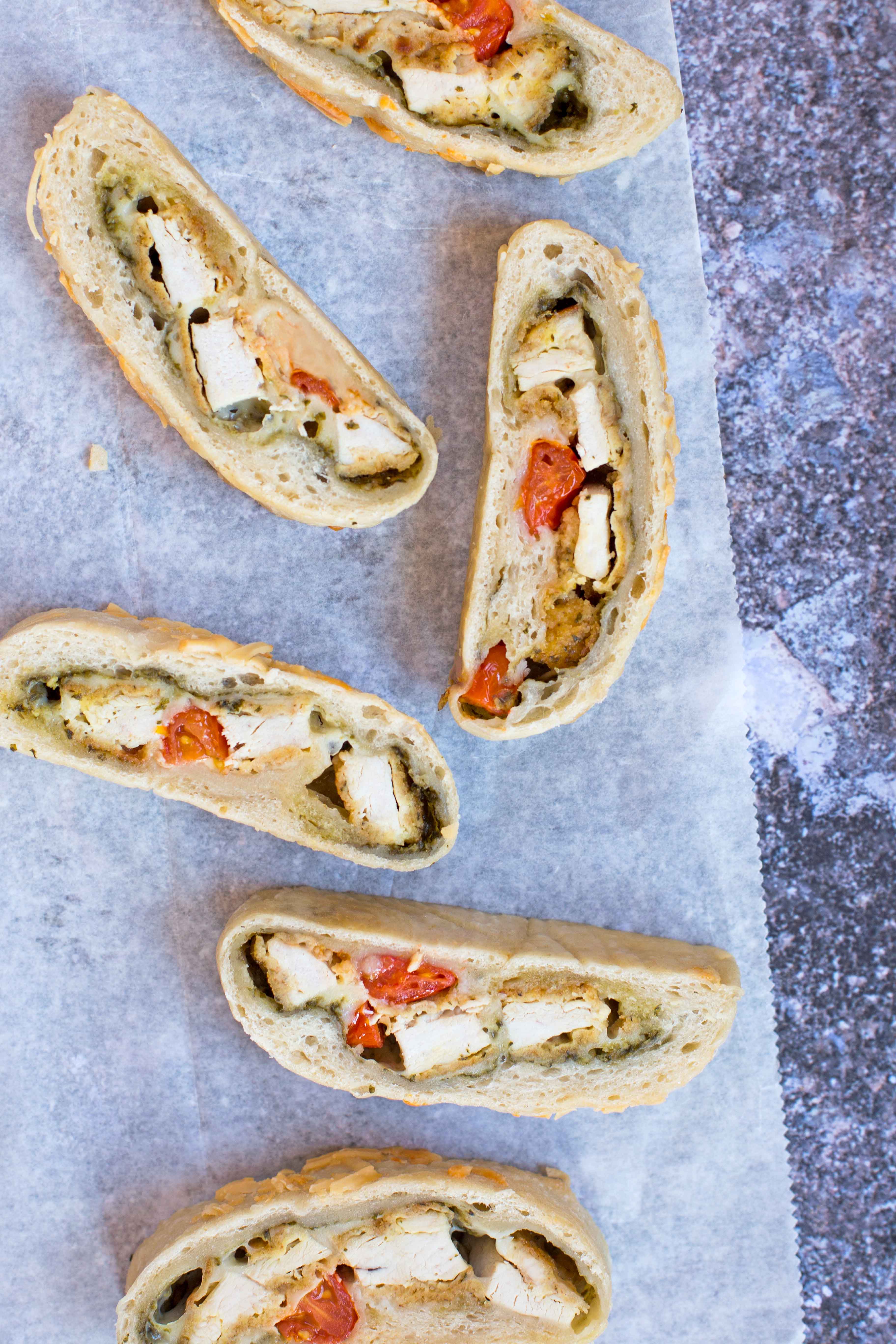 Chicken Pesto Calzone Above